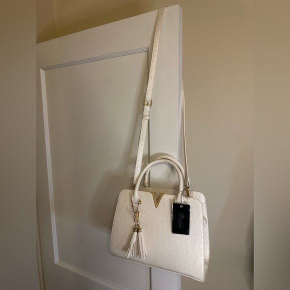 Crossi Handbags - NWT | Crossi Faux alligator handbag White